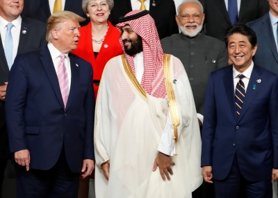 Crown Prince Mohammed bin Salman with world leaders at the G20